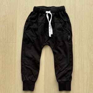Little Bipsy Black Joggers with White Drawstring